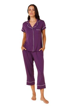 The Cats Pajamas Pima Knit Capri Set in Classic Aubergine at Nordstrom, Size X-Large