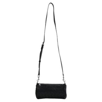 Bottega Veneta Pre-owned Cross Body Bags, male, Black, Size: ONE SIZE Pre-owned Intrecciato Barrel Crossbody Bag