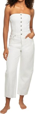 Pistola Denim Daphne Strapless Jumpsuit In Vivid White