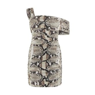 Roberto Cavalli Party Dresses, female, Brown, Size: XS Mini Dress With Python Print