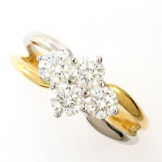 C&A Platinum Yellow Gold Yellow Gold (18K) Platinum 900 Band Ring (Pre-Owned)