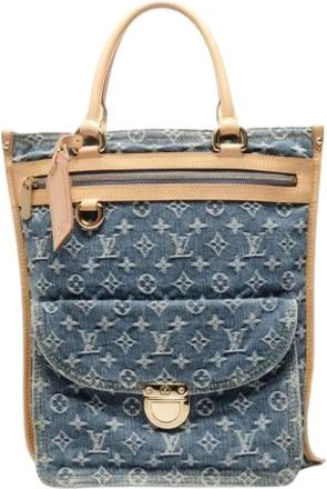 Louis Vuitton Pre-owned Tote Bags, female, Blue, Size: ONE SIZE Pre-owned Denim Tote Bag