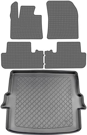 OEM Ds 7 Crossback Suv Desde 02.2018 / 07.2019 Set - Alfombrillas De Goma Para Coche + Alfombrilla Para Maletero