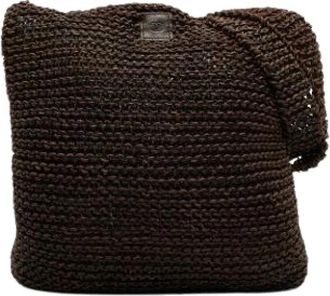 Chanel Pre-owned Gebreide Leren Schoudertas - Dames - Vintage Schoudertas - Bruin - ONE Size - Leer - Vintage