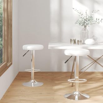 vidaXL Taburetes De Cocina 2 Unidades Cuero Sint&eacute;tico Blanco Vidaxl