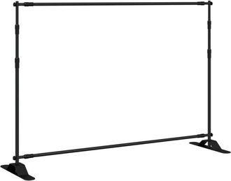 vidaXL Soportes De Tel&oacute;n De Fondo 2 Uds Acero Negro 305x243 Cm Vidaxl