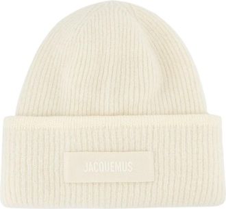 Jacquemus The Gros Grain Beanie - Dames - Hoeden - Wit - ONE Size - Katoen - Accessoires