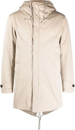 Ten c Core quilted duck-down parka - men - Polyamide/Polyester/Polyamide/Cotton/Duck Down - 46 - Neutrals