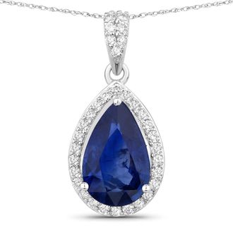 Diana M. Jewels Ceylon Blue Sapphire Pears 11.50x7.40mm ( Height 3.90mm ) - 1Pc + White Diamond F/C Round 1.20mm ( SI1-SI2/ GH Color ) - 33Pcs ( J Back )
