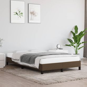 vidaXL Vidaxl - Estructura De Cama Sin Colch&oacute;n Tela Marr&oacute;n Oscuro 120x190 Cm