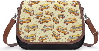 Generic School Bus Crossbody Bags for Women Shoulder Messenger Bag Purse Handbags