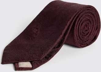 Moss Burgundy Wedding Paisley Tie