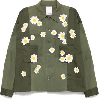 Readymade Casual Shirts, male, Green, S, Embroidered Olive Green Shirt