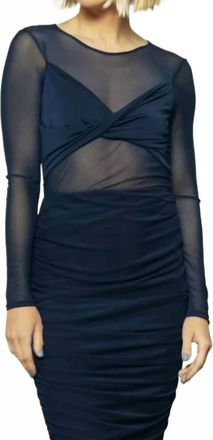Nightcap Mesh Twist Dress In Navy