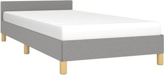 vidaXL Estructura De Cama Sin Colch&oacute;n Tela Gris Claro 90x190 Cm Vidaxl