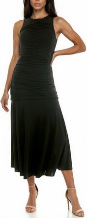 Socialite Ruched Bodice Midi Dress in Black at Nordstrom, Size X-Small