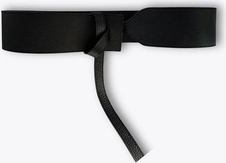 Florez jeans Womens Tandil Wrap Leather Belt In Black
