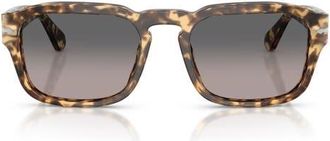 Persol 56mm Gradient Polarized Pillow Sunglasses in Beige Tortoise /Polar Grey at Nordstrom