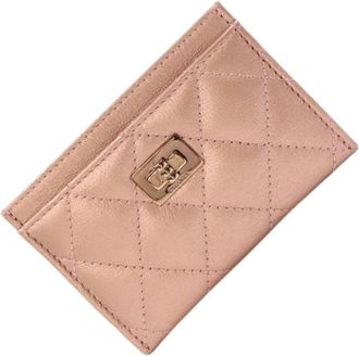 Chanel Pre-owned Card Case - Dames - Vintage Accessoires - Roze - ONE Size - Leer - Vintage