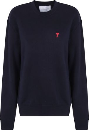 Ami Sweatshirt With Red Detail Quota Ami De Coeur