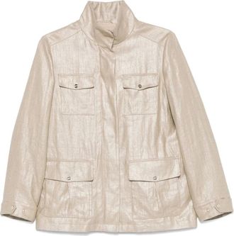 Herno Stijlvolle buitenkleding met verborgen sluitingen - Dames - Zomerjassen - Beige - L - Jassen