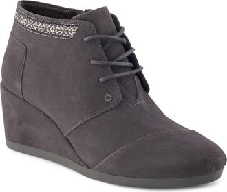 Toms Desert Lace-Up Wedge Bootie in Dark Grey at Nordstrom, Size 5.5