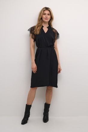 Cream Jurk Straight fit black