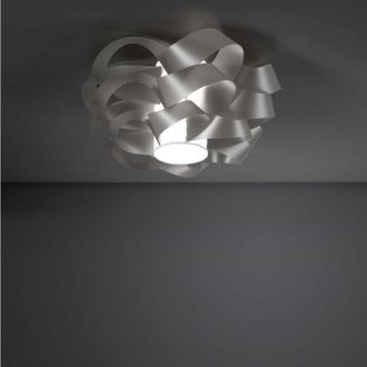 Linea Zero Linea Zero - Cloud Plaf&oacute;n Plateado Con Dos Luces Di&aacute;metro 75x H36 Cm