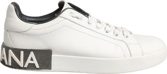 Dolce & Gabbana White Black Portofino Leather Sneakers Womens Shoes (Pre-Owned)