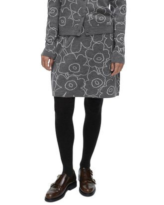 Marimekko Vapaus Piirto Unikko Wool-Blend Skirt