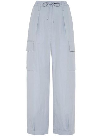 Brunello Cucinelli straight-leg cargo trousers - women - Polyamide/Cotton - 40 - Neutrals