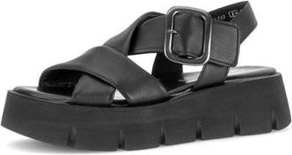 Gabor Ankle Strap Platform Sandal in Black at Nordstrom, Size 6.5Us