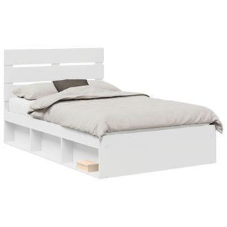 vidaXL Struttura Del Letto Bianco 120 X 190 Cm Pino Massello Vidaxl