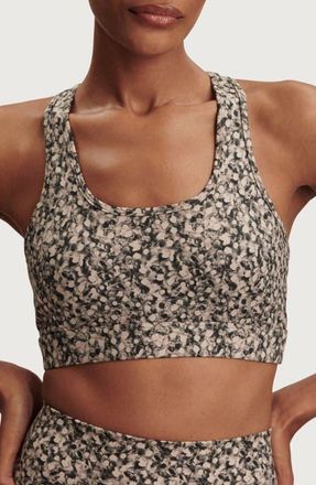 Varley Freesoft Selma Racerback Sports Bra in Dappled Floral at Nordstrom, Size X-Large