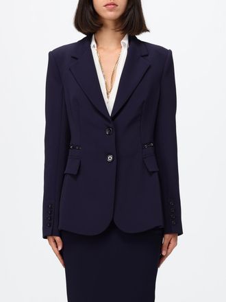 Elisabetta Franchi Blazer corto monopetto con rever a lancia e vestibilit&agrave; slim