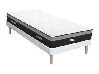 Vente-Unique Conjunto Somier + Colch&oacute;n h&iacute;brido de muelles ensacados 7 zonas memoria de forma AMARANTE de NATUREA - 90X200 cm