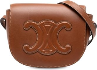 Celine Pre-owned Celine Medium Calfskin Cuir Triomphe Folco Crossbody Ladies SYCTOZJYSJFVTRJZ