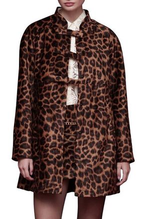 Avec Les Filles Leopard Print A-Line Jacket at Nordstrom, Size X-Small