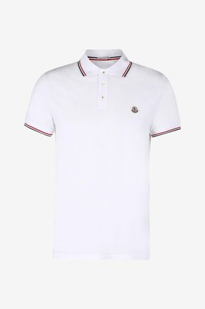 Moncler Kurzarm-Polohemd mit dreifarbigen Details