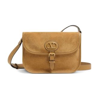 Valentino Antibes Vlogo-patch Schoudertas - Heren - Tassen - Beige - Maat: ONE Size Su&egrave;de