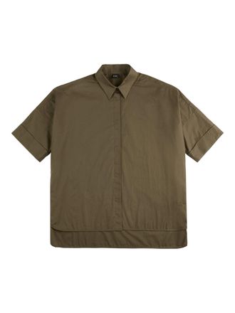 Fay Boxy Brown Short-Sleeved Classic Shirt