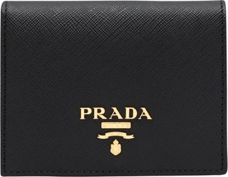 Prada Portemonnee Klein - Dames - Portefeuilles - Zwart - ONE Size - Leer - Accessoires