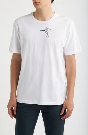BOSS GOC Birdie Cotton Graphic T-Shirt in White at Nordstrom, Size Xx-Large
