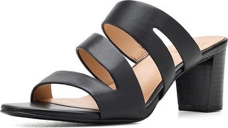Naturalizer Beaming Womens Sandals Black Smooth Faux Leather : 7.5 W (C), Synthetic
