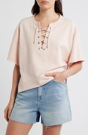 Boss Orange by Hugo Boss French Terry Top in Cream Rose at Nordstrom, Size X-Large