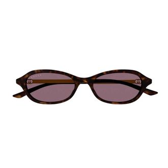 Gucci Ovale Zonnebril - Dames - Accessoires - Bruin - Maat: 52 MM