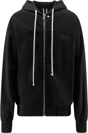 Rick Owens Zip-Up Hoodie - Heren - Vesten met rits - Zwart - M - Katoen - Hoodies & sweatvesten
