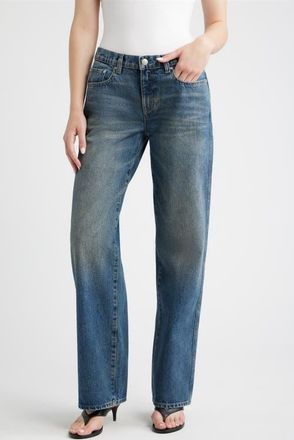 DL1961 Drue Low Rise Straight Leg Jeans in Tinted Dark at Nordstrom, Size 31