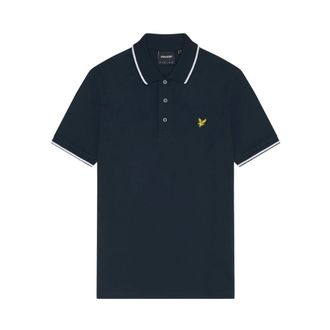 Lyle & Scott Polo met Bies - Heren - Tops - Blauw - Maat: 4XL Katoen