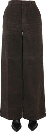 Dsquared2 Wijde Corduroy Broek - Dames - Wijde Broeken - Bruin - M - Katoen - Broeken
